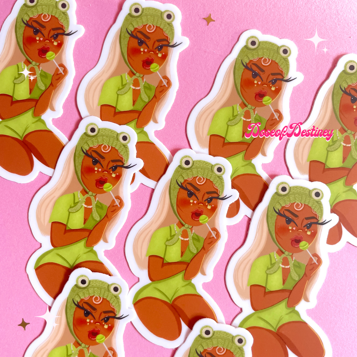 Froggy Girl Sticker