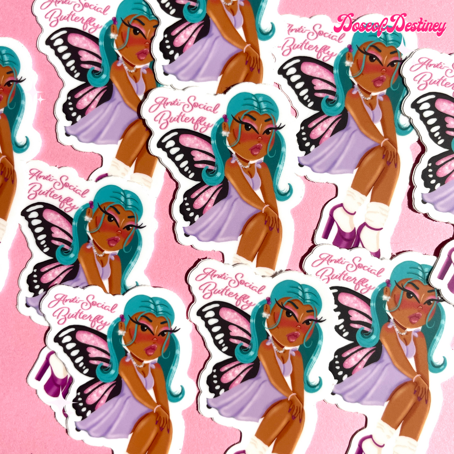 Anti-Social Butterfly Sticker