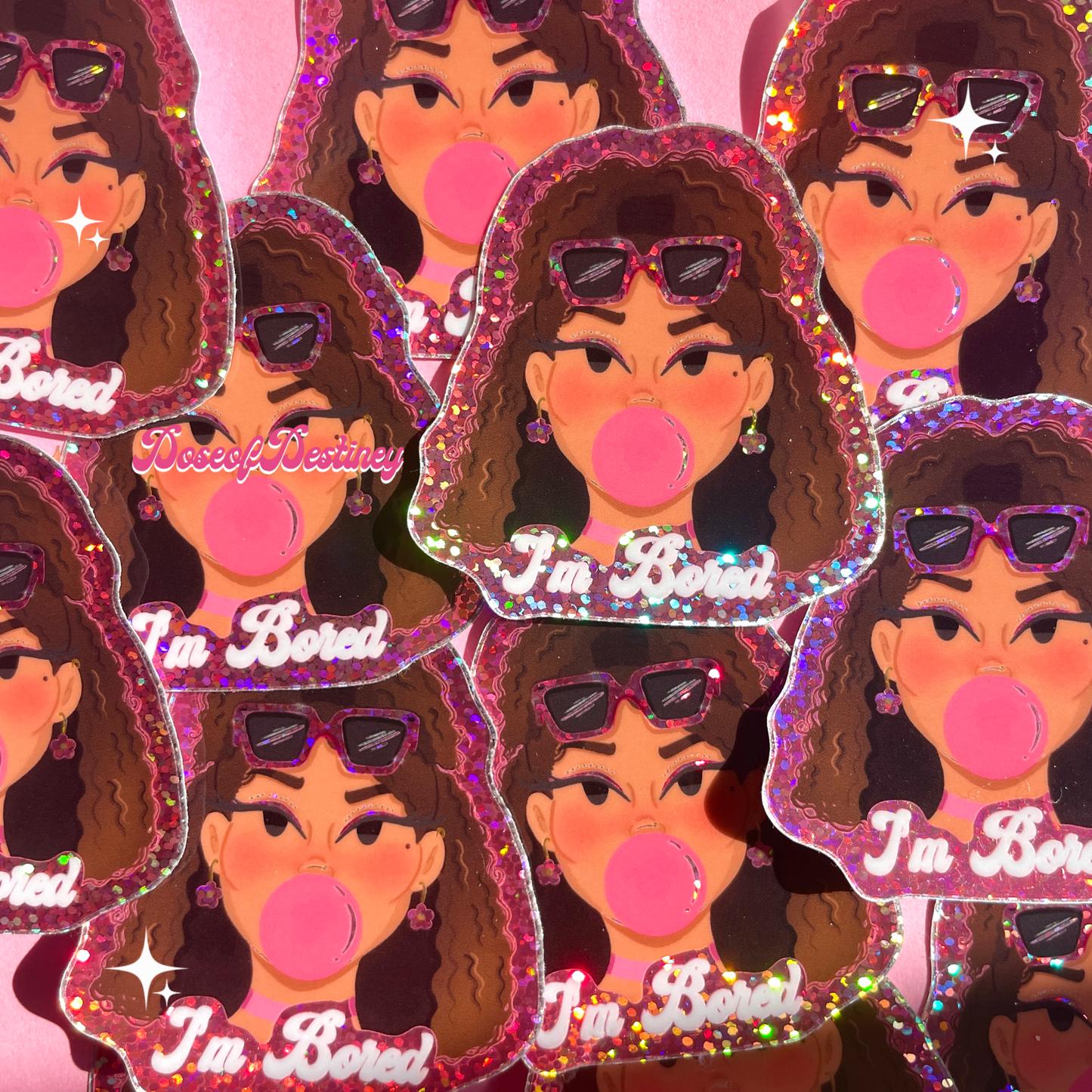 I'm Bored Glitter Sticker