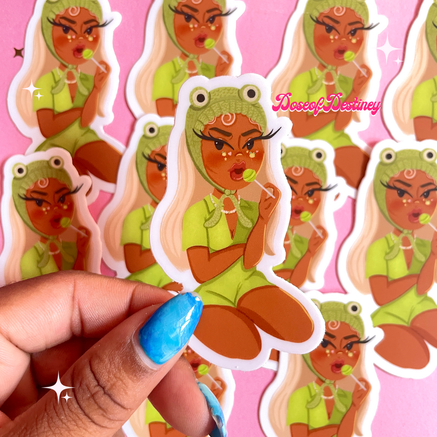 Froggy Girl Sticker