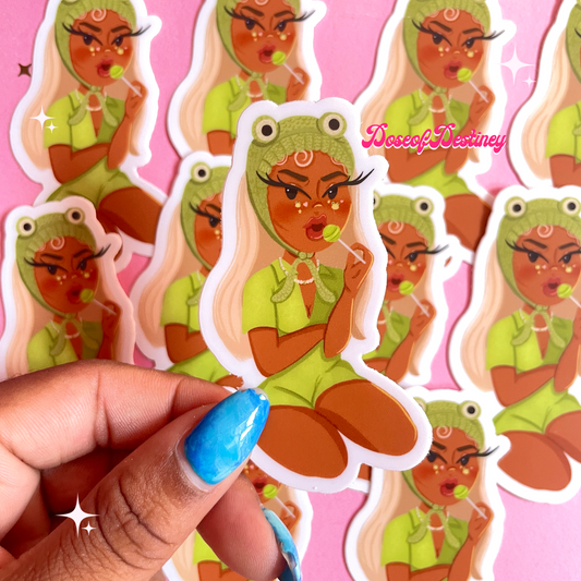 Froggy Girl Sticker