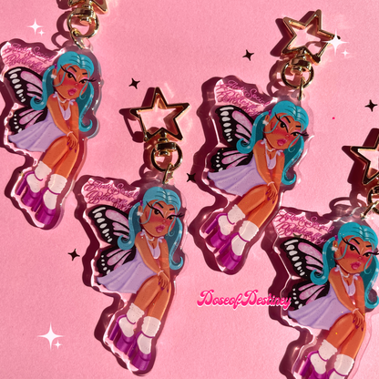 Anti-Social Butterfly Keychain