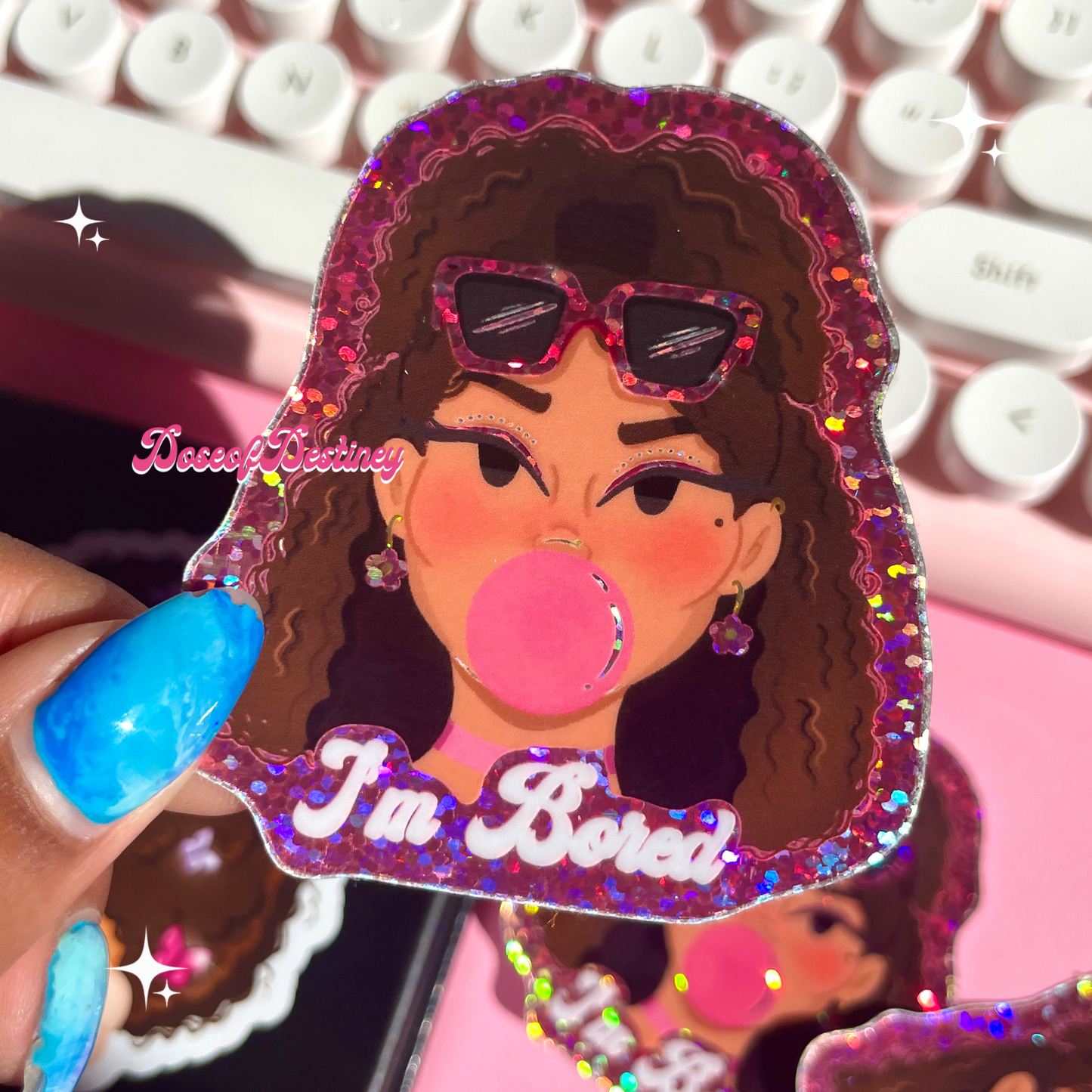 I'm Bored Glitter Sticker